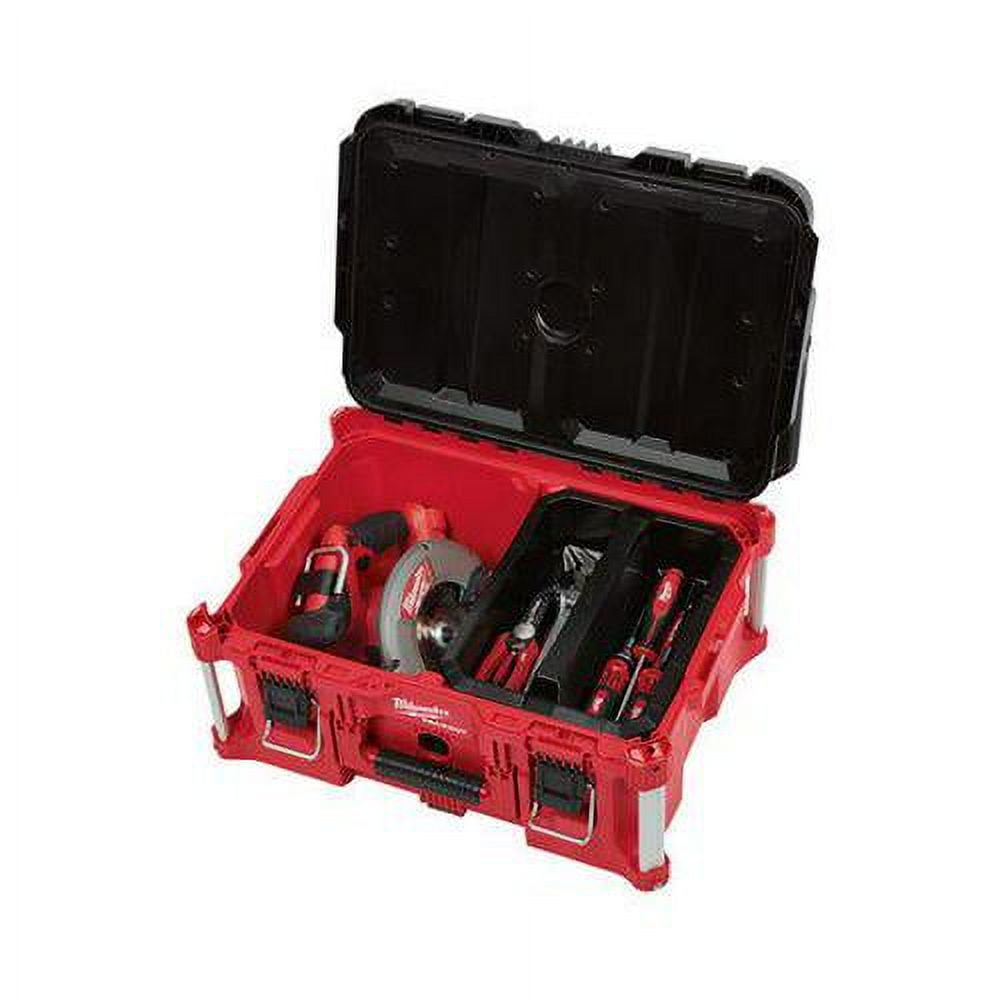 Milwaukee Tool PACKOUT Large Tool Box, Polymer, Black/Red, 22 in W x 16-1/4 in D x 11 in H