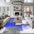 thumbnail image 3 of 8'x10' Area Rugs, Blue Purple Grey Indoor Outdoor Area Rug for Living Room Bedroom, Modern Abstract Art Geometric Oil Painted Washable Bathroom Rugs Kitchen Floor Carpet Mats Home Decor Aesthetic, 3 of 8