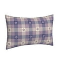 thumbnail image 2 of Bixox Purple Floral Gingham Check Plaid Printed Pillow Protector,Super Soft Ideal for Home,Guests,Rentals - 16"x24", 2 of 8