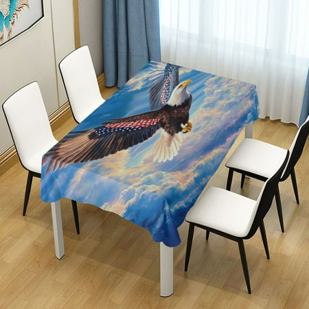 

54x54 Inch Tablecloth Polyester Square Tablecloth for Home Kitchen Dinner Decor Eagle Flying