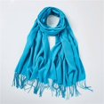 thumbnail image 2 of Large Soft Silky Pashmina Shawl Wrap Scarf Stole In Solid Colors Dark Purple One Size, 2 of 5