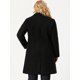 thumbnail image 5 of Women's Plus Size Winter Coats Elegant Notched Lapel Single Breasted Trench Coat Black 1X, 5 of 7