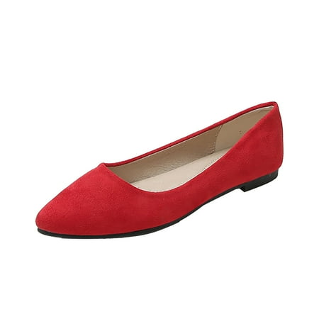 

Pyhlmscde Women s Loafers Closed Pointed Toe Flat Shoes Suede Soft Sole Comfortable Big Size Low Top Casual Work Business Dress Loafer