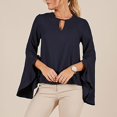 thumbnail image 3 of Elegante De Manga Larga Con Y Manga Larga Para Mujer Camisas Para Mujer L Yinane Blusa de gasa de mujer, 3 of 8