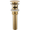 thumbnail image 1 of Desagüe y accesorios para lavabo y desagüe de aguas residuales del lavabo del baño en latón dorado cepillado, moderno tapón de presión y clic con ranura de rebosadero, 1 of 5