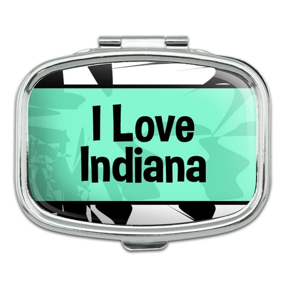 I Love Heart Places Things - Indiana - Rectangle Pill Box