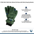 thumbnail image 5 of CTM Kids' Solid Color Winter Ski Glove with Wrist Strap by Wootie, 5 of 5