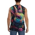 thumbnail image 4 of Balery Colorful Patterned Rabbit Camisetas sin mangas para hombre, absorbe la humedad y protege contra el mal olor.-XX-Large, 4 of 7