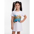 thumbnail image 4 of Girls Comfy-Fit Stylish Short Sleeve Dress Relaxed-Fit Crew Neck Casual Sundress for Youth Girls Age 5-12, 4 of 6