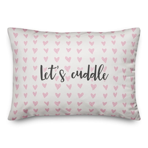 Creative Products Let's Cuddle in Pink Hearts Pattern 14x20 Spun Poly Pillow