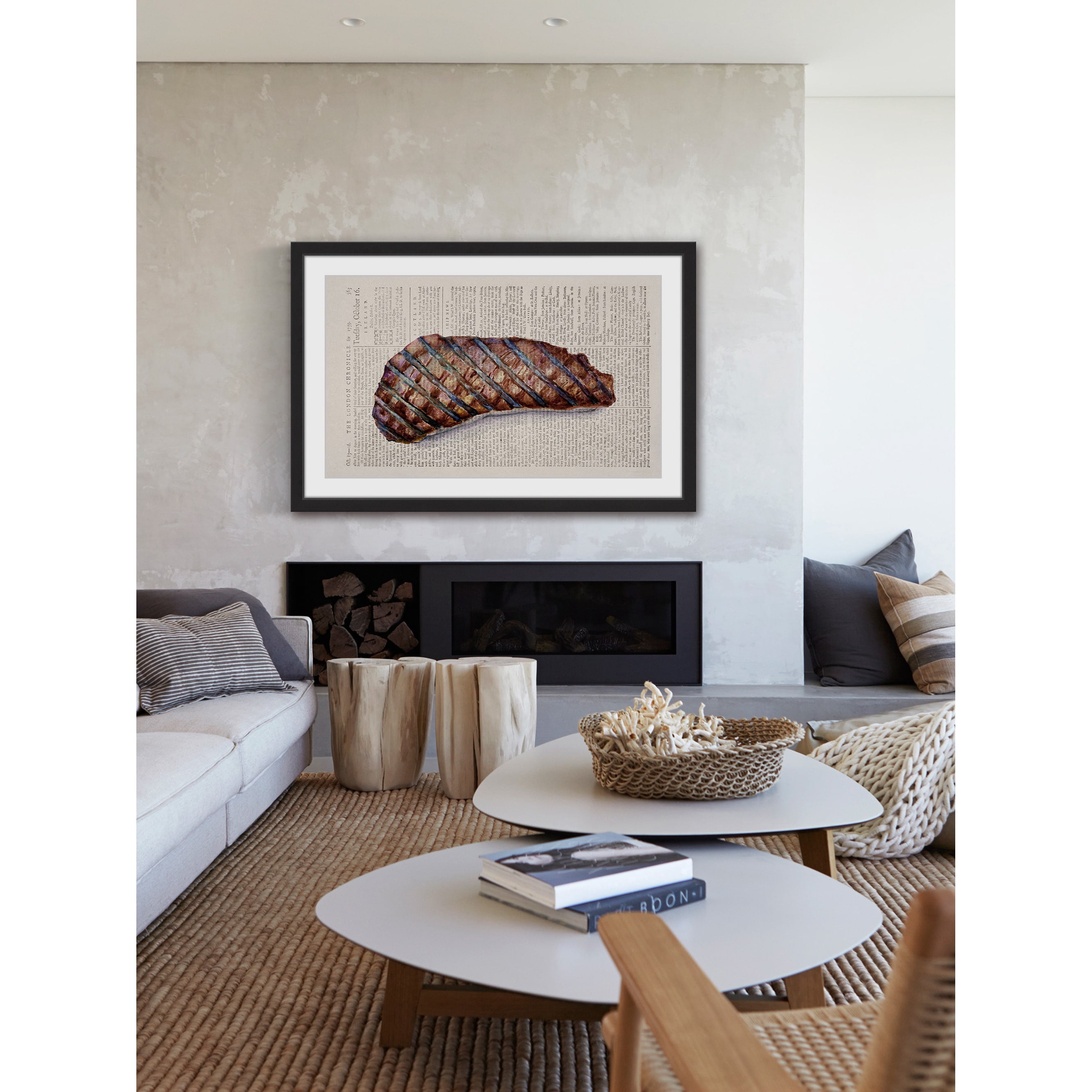 "Historical Steak" Framed Painting Print