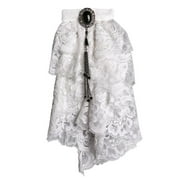 Western Mania 200107-WHT Lace Necktie & Jabot, White - One Size