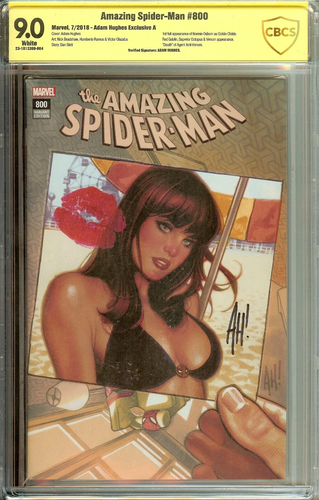Amazing Spider-Man #800 (Marvel, 2018) – CBCS 9.0 – Signed by Adam Hughes