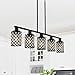 thumbnail image 3 of KPIOK Kitchen Island Lighting,5-Light Dining Room Light Fixture Over Table,Black Linear Chandelier with Black Handmade Crystal Shade,Pendant Lighting for Kitchen Light Dining Table Living Room, 3 of 4