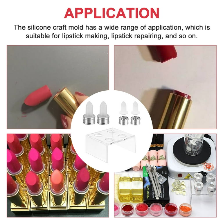 Lipstick Silicone Mold Reusable DIY Lipstick Mold Easy to Use Lipstick  Making Mold for Home Crafts DIY 12.1mm/0.48inch Lipstick 