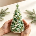 thumbnail image 3 of Dreamy Candy Style Christmas Tree Pearl Beaded Art DIY Craft Kit, 3D Sparkling Gentle Color Pearls Diamond Beads Craft Kit for Holiday Table Mantel Window Home Decoration Festive Friendship Gift, 3 of 5