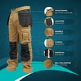 thumbnail image 4 of SSS Khaki Pants for Men Construction Decorators Painters Pants Relaxed Fit Double Knee Work Utility Trousers Durable, 4 of 5