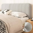 thumbnail image 1 of Headboard Cover Stretch Velvet Knitted Fabric | Universal Fit 1.5m Beds | All-Season Removable Machine Washable Skin-Friendly Fade-Resistant | 1 Piece | 120cm Beige Gray Green Blue, 1 of 7