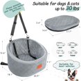 thumbnail image 2 of Asiento de coche para perros Lealchum para perros pequeños de hasta 14 kg, ultrasuave, 2 of 6
