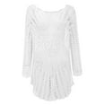 thumbnail image 5 of Swim Coverups for Women 2026 Cover Ups for Swimwear Women's Hand Crocheted Beach Vacation Cover Up Striped Knitted Sweater Sunscreen Tops Beach Shirt, 5 of 9