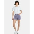 thumbnail image 2 of Time and Tru Women's High Rise Denim Carpenter Shorts, 4" Inseam, Sizes 2-20, 2 of 5