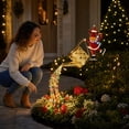 thumbnail image 6 of Christmas Solar Reindeer Watering Can Light, Colorful Cascading Garden Stake Lantern with Iron Vintage Design, Solar Waterproof Holiday Yard Light for Lawn, Pathway, Flower Bed, Patio and Porch, 6 of 9