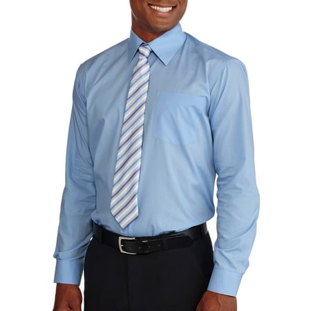 ^^big Men's Solid Dress Shirt With Match