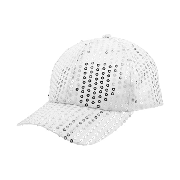 Gorra de béisbol con lentejuelas, visera brillante, elegante gorra de béisbol con lentejuelas, ajustable para deportes de verano, playa, senderismo y viajes.