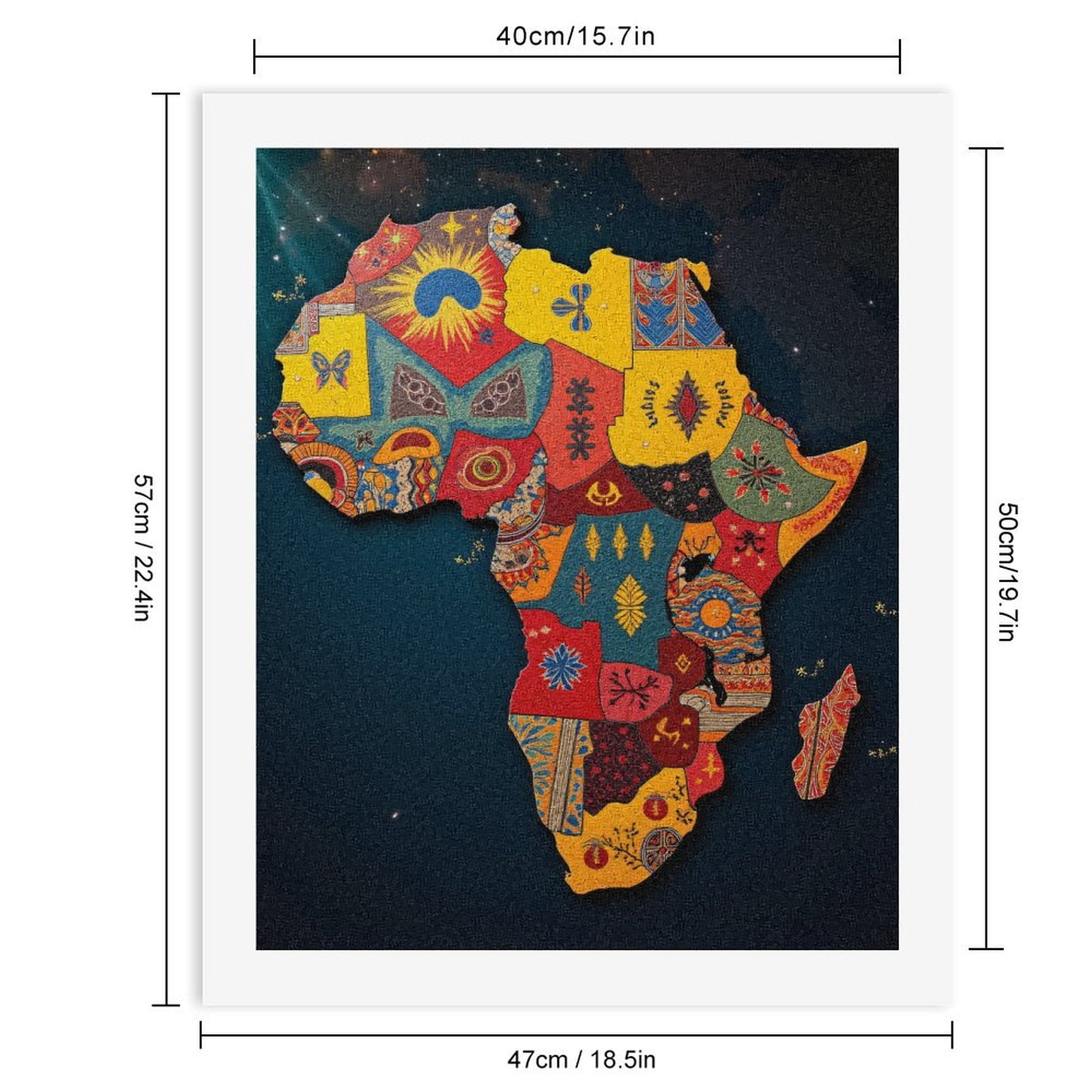Paint By Numbers Kit for Adults Beginner - DIY Africa Map Colorful Patterns Art Canvas Painting Kits for Adults, Frameless Paint By Number for Adults for Home Wall Decor 16x20 Inch