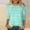 X-Mint Green14, variant on YMNXA Women's T Shirt 3/4 Sleeve Round Neck Striped Print Fashion Comfortable Top For Casual Daily Wear,Beige,L