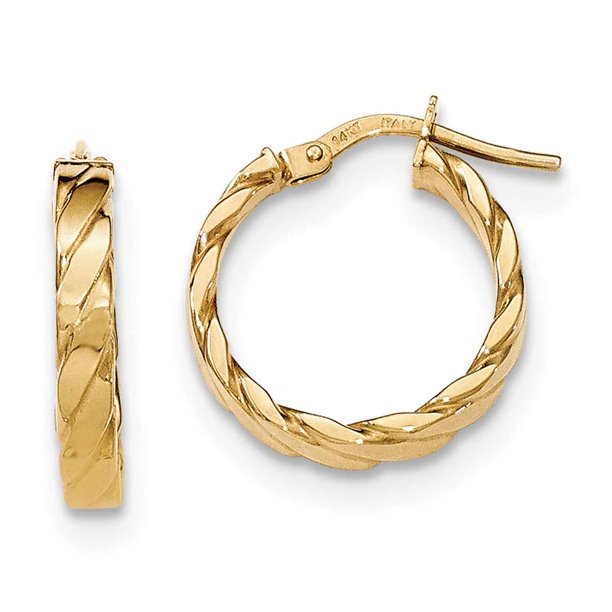 Primal Gold Primal Gold 14 Karat Yellow Gold Patterned Hoop Earrings