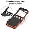 thumbnail image 3 of ELEHOLD for Samsung Galaxy Z Flip 6 with Card Holder, Shockproof PU Leather Credit Card Cash Slots Lanyard Durable Protection Phone Case for Samsung Galaxy Z Flip 6,Brown, 3 of 6