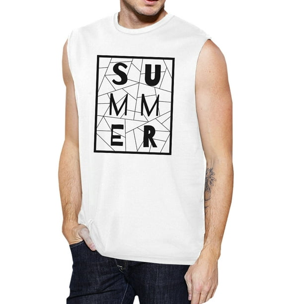 men's white muscle tee shirts