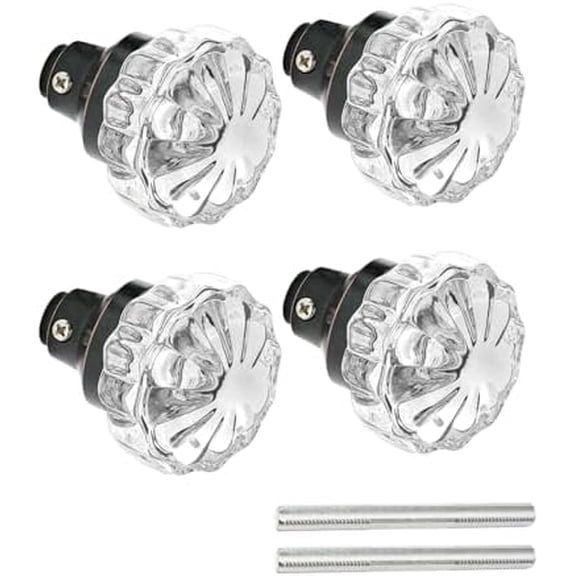 Door Knobs Interior - Vintage Crystal Glass Knobs with Antique Mortise Lock Replacement for Interior Doors, Cabinets, Old-World Style Restorations Oil Rubbed Bronze 2 Pack$$Tools & Hardware Other