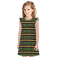 thumbnail image 1 of Fotbe Carnival Mardi Gras Vestido de Dormir para Niñas de 3 a 10 Años, Mangas Cortas, Estilo Princesa, Pijama Camisón con Mangas Voladas-Large, 1 of 6