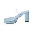 thumbnail image 2 of Schutz Platform Blue Open Toe Translucent Straps Block High Heel Sandals (Soft Sky, 8), 2 of 4