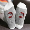 thumbnail image 2 of Luxalzxs Unisex Christmas Crew Socks, Winter Warm Thermal Novelty Christmas Tree Wine Glass Print Socks for Family Christmas, Holiday or Birthday Gift, 2 of 2