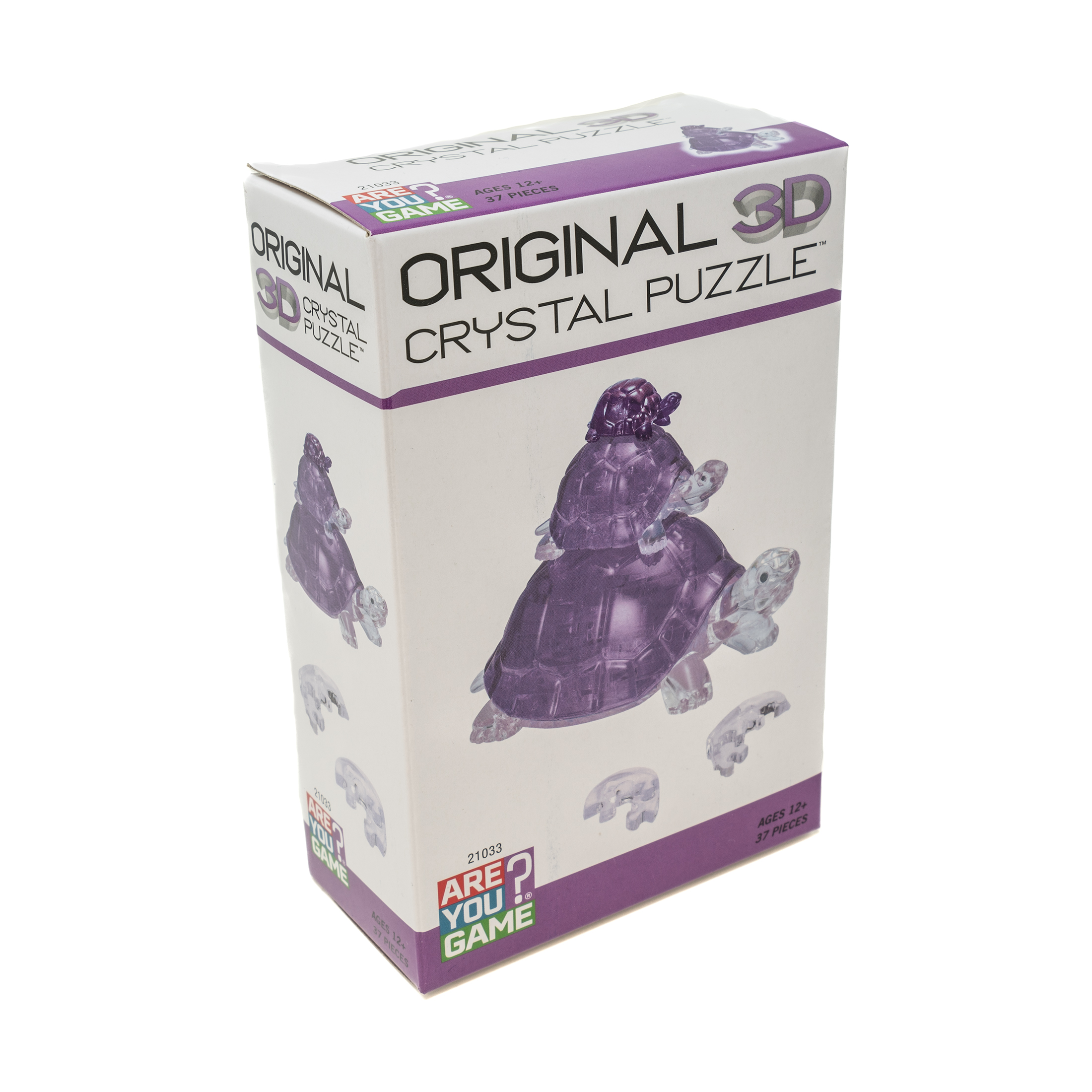 AreYouGame.com 3D Crystal Puzzle - Turtles (Purple): 37 Pcs