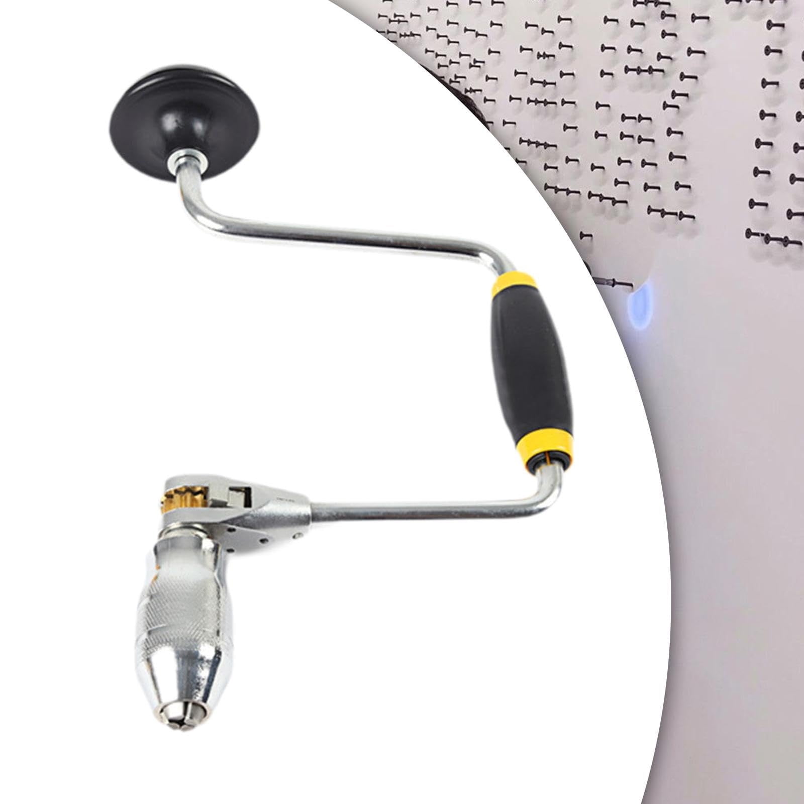 Portable Hand Crank Drill with Swing Arm Carpenter Bit Support Hand Tool for Accurate Drilling In Various Materials