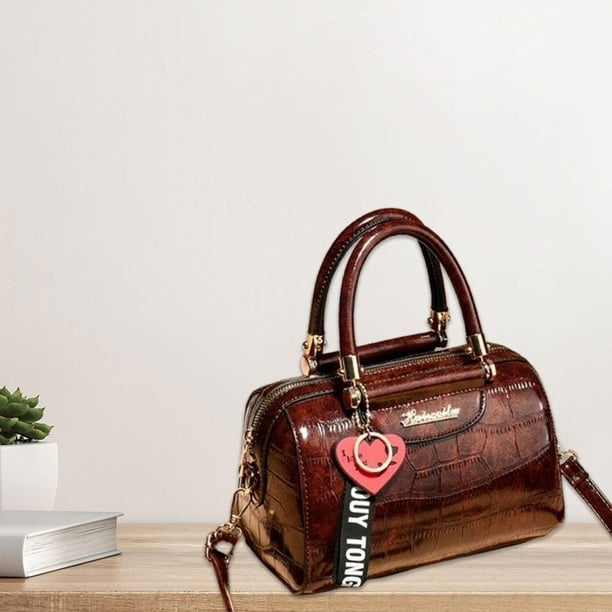 Bolso de mano con estampado de piedra para mujer, bolso de mano para trabajo, señora, negocios, vacaciones, desplazamientos Marrón
