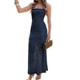 thumbnail image 3 of Jaimenalin Women'S Bodycon Lace Maxi Dress Elegant Formal Spaghetti Strap Cowl Neck Evening Party Dresses Dark Blue S, 3 of 9