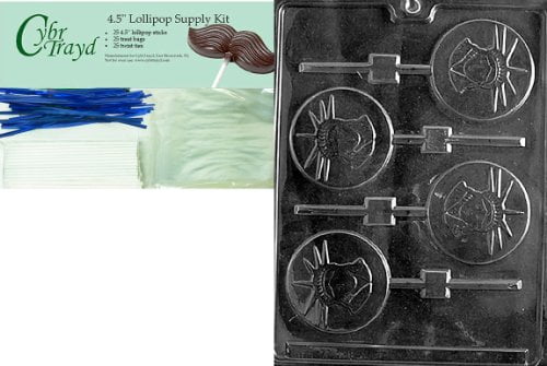 Cybrtrayd Statue of Liberty Bar Patriotic Chocolate Candy Mold//Packaging Bundle of 25 Cello Bags 25 Blue Twist Ties and Chocolate-Molding Instructions