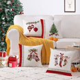 thumbnail image 4 of Juego de 4 fundas de almohada decorativas de Feliz Navidad, almohada de terciopelo navideña para vacaciones de invierno, 4 of 4
