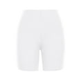 thumbnail image 4 of Tmtolofot Womens Sports Elastic Yoga Short Pants Biker Shorts Quick Dry Mid Waisted Shorts Tummy Control Fitness Athletic Fashion Solid Shorts,2 Pack , 1#White , XX-Large, 4 of 8