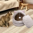 thumbnail image 1 of Bonito Nido Semicerrado para Gatos, Cama para Gatos, Casa Acogedora, Universal, Cómoda con Pelota de Juego, Casa para Mascotas, Cama para Dormir para Gris, 1 of 10