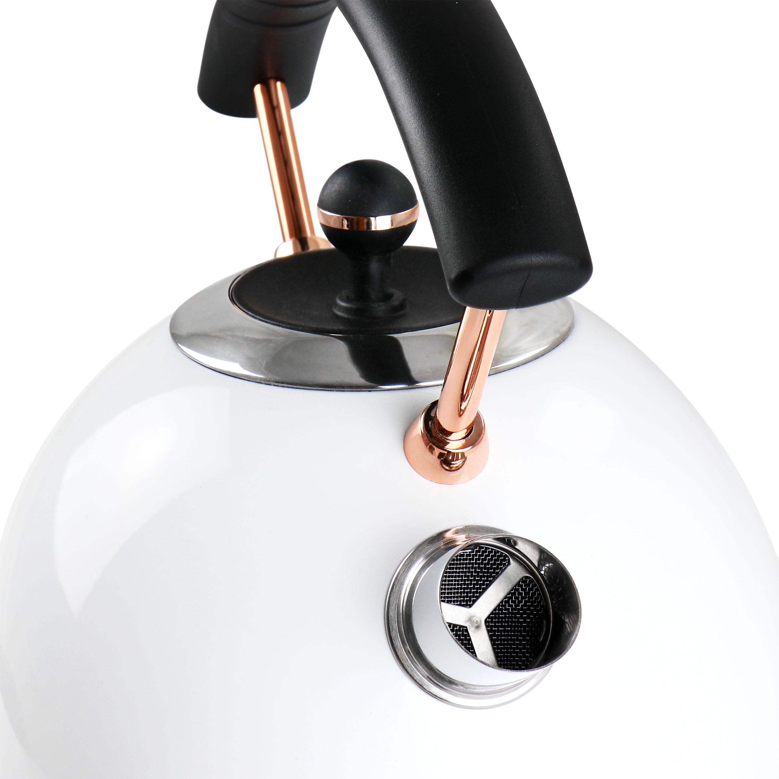 MegaChef 1.8 Liter Half Circle Electric Tea Kettle in White