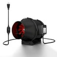 thumbnail image 1 of TerraBloom 4 Inch (100 mm) Inline Fan - 188 CFM Exhaust Duct Fan, Built-In Speed Controller, ETL Listed, Pre-Wired 6 FT Grounded Cord - For Use In Grow Tents With Carbon Filters, Fixtures, Attics, 1 of 2