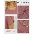 thumbnail image 4 of MOYIKO Womens Petal Sleeve Tops Summer Trendy T Shirt Casual Loose Square Neck Button Blouse Tees, 4 of 7