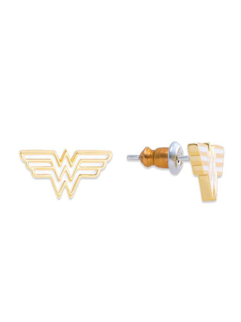 DC Comics Wonder Woman Stud Earrings. GIFT BOX Silver Pltd