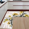 thumbnail image 2 of Sunflower Floral Kitchen Rug Set 2 Piece, Non Slip Kitchen Rugs and Mats Cushioned Anti Fatigue Kitchen Floor Mat Comfort Standing Kitchen Mat Set Sunflower on Retro Wooden Board, 2 of 6